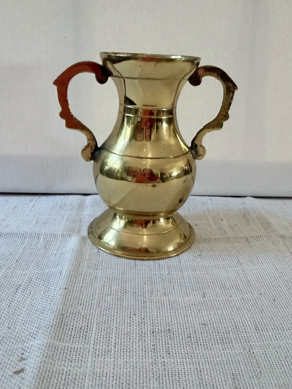 Brass Double-Handled Decorative Vase - Gold Finish